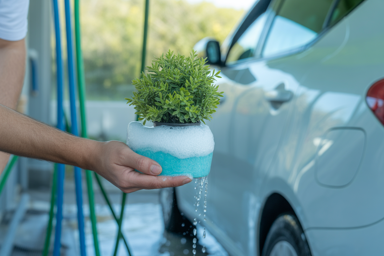 Une icône verte avec une goutte d