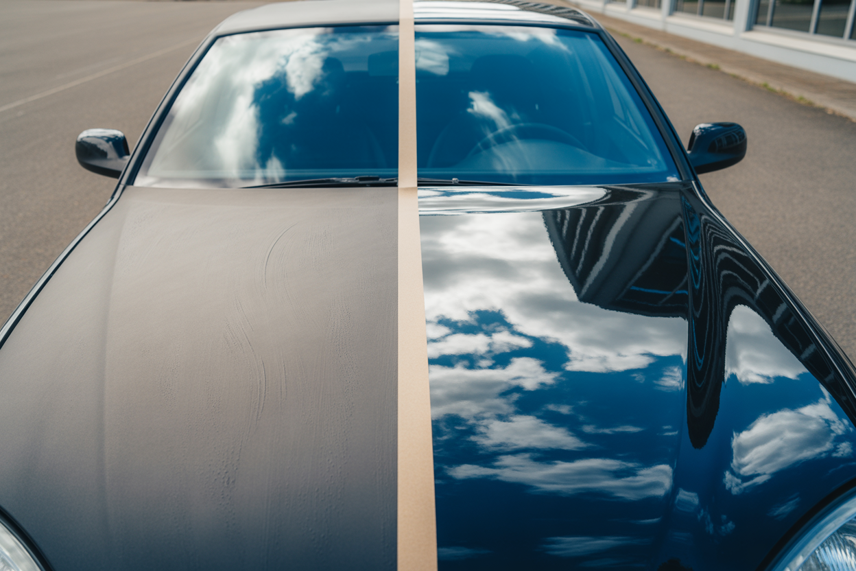 Comparaison avant/après du polissage d