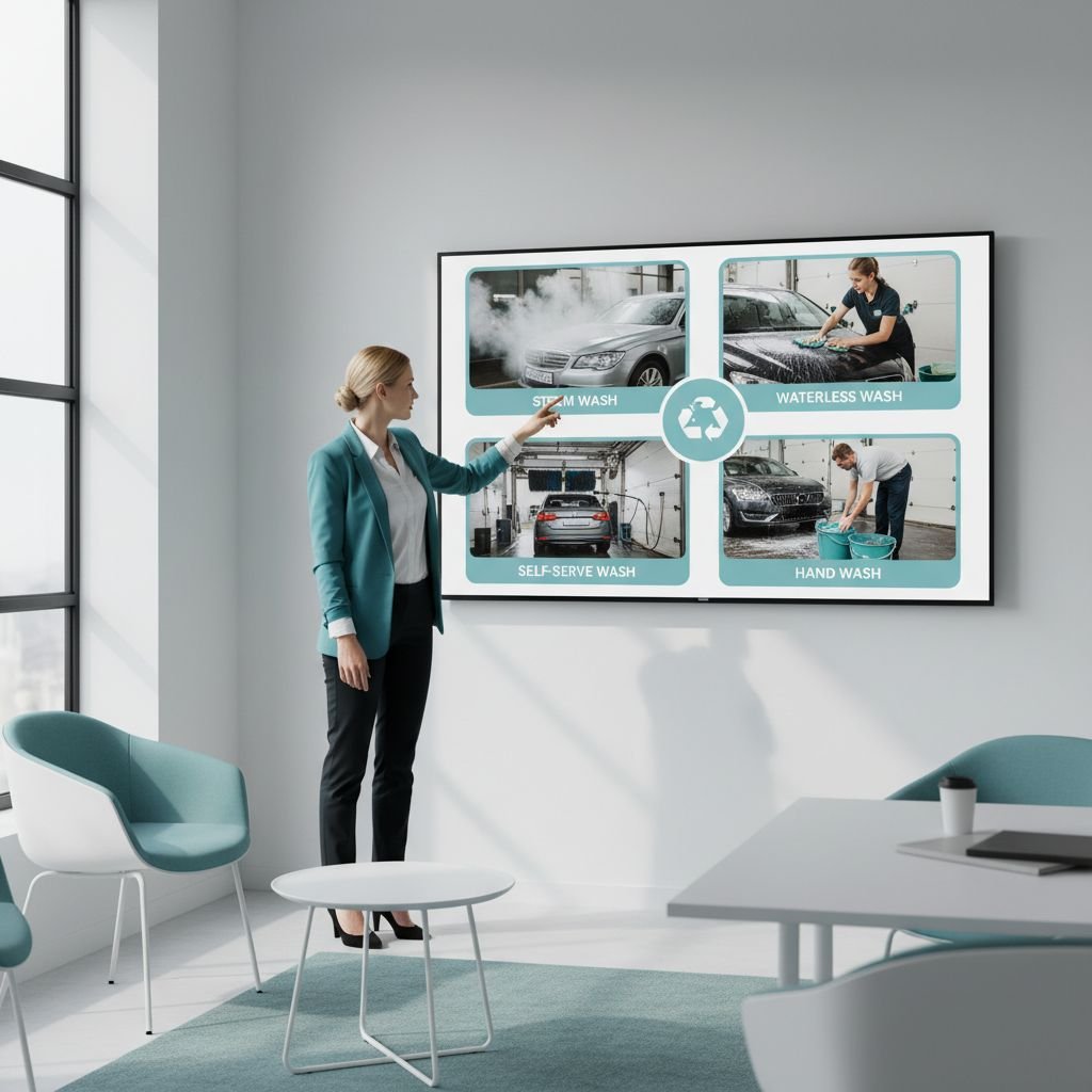 Un tableau comparant les 5 méthodes de lavage de voiture écologiques avec leur consommation d