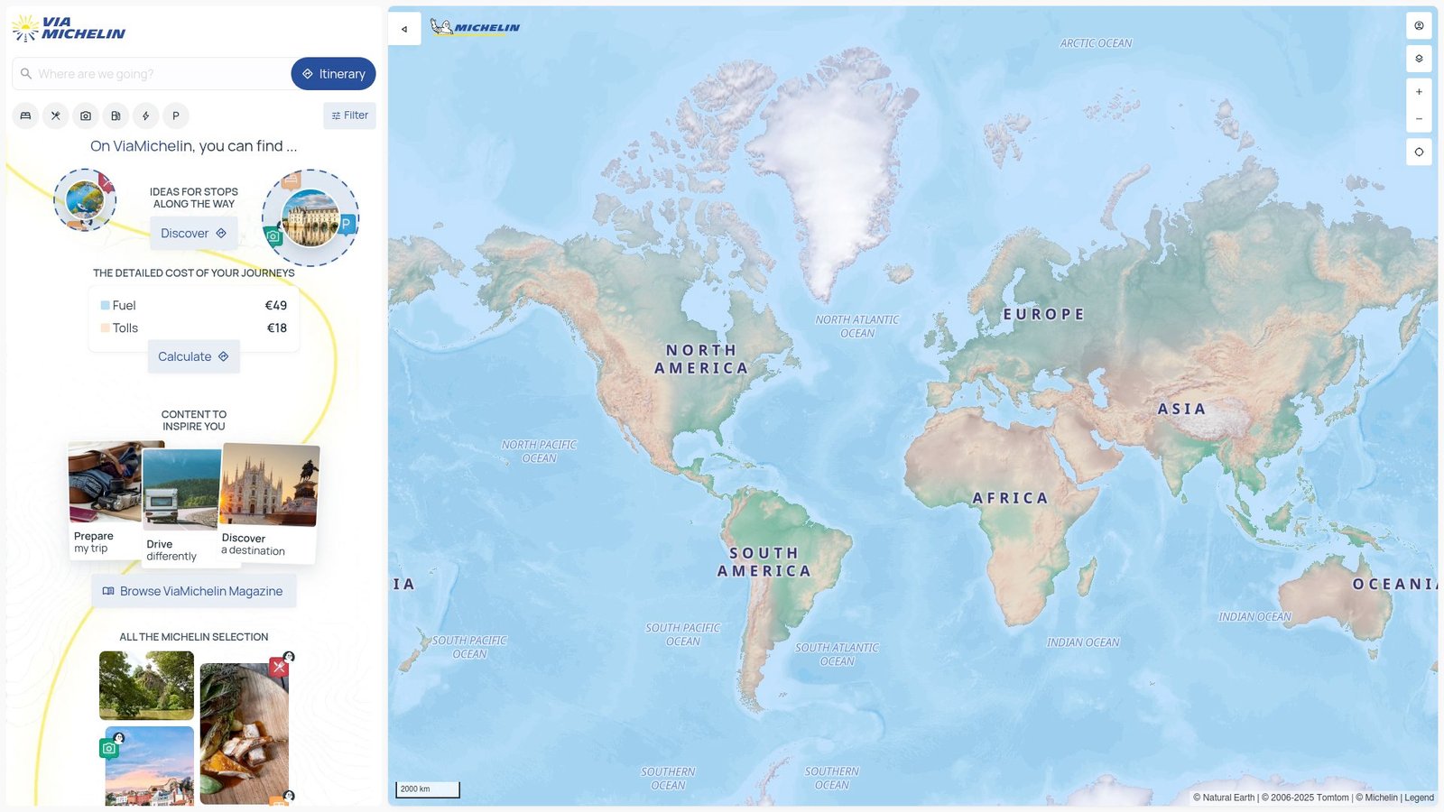 Screenshot of ViaMichelin route planner showing costs and duration for Lausanne to Lugano