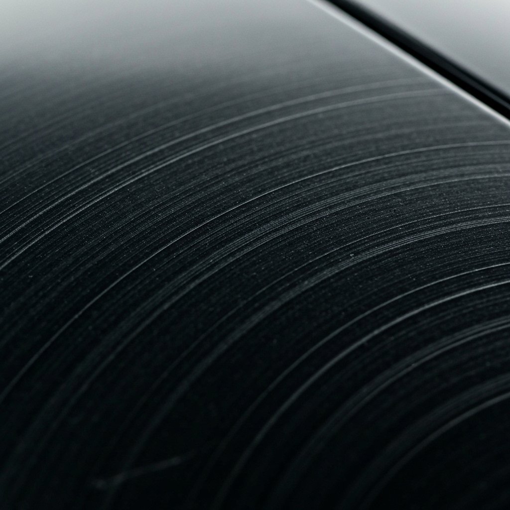 Close up of car paint with micro scratches and swirl marks under direct sunlight