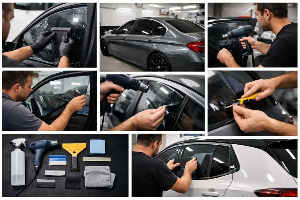 Collage: spécialiste teintant vitres de véhicule à Romanel. Trouvez un expert pour vos vitres teintées.