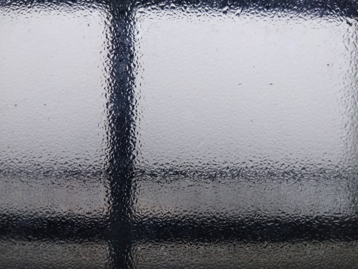 water droplets on glass window