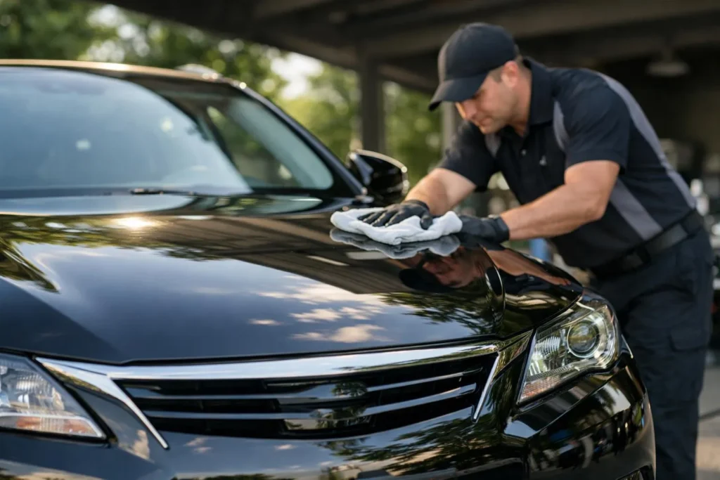Nettoyage complet véhicule à Romanel, voiture propre et détailée par un professionnel