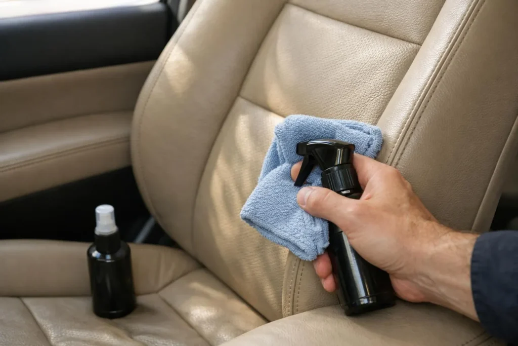 "Nettoyer intérieur cuir voiture, produits et étapes de nettoyage"