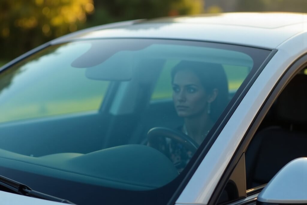 "Protector pare-brise solaire suisse pour protéger votre véhicule des UV, installation sur pare-brise de voiture"