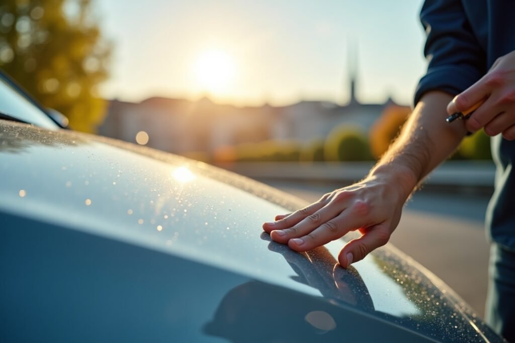 Traitement anti-pluie pare-brise Lausanne, application produit hydrophobe